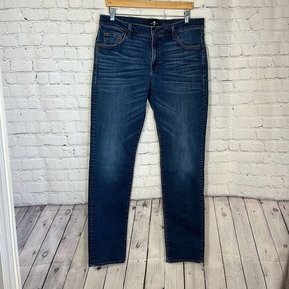 7 For All Mankind Men’s Slimmy Luxe Performance Jeans Denim size 36 - Picture 1 of 11